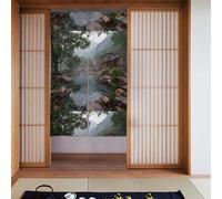 WHJSHOP Comfortable Hot Springs Prints Door Curtain, Bathroom, Half Covered, Two partition Curtains 34x56in