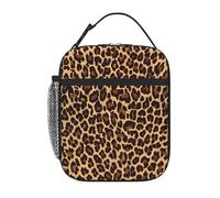 WHJSHOP Cool Cheetah Leopard Printing Portable Handheld Insulated Lunch Bag Suitable for Students to Work and Travel