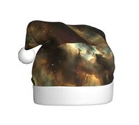 WHJSHOP Cosmic Nebula Pattern Men's and women's plush Christmas hats, adult New Year's holiday party caps