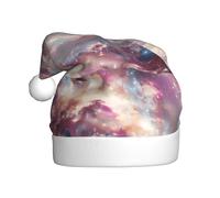 WHJSHOP Cosmic Vortex Pattern Men's and women's plush Christmas hats, adult New Year's holiday party caps