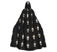 WHJSHOP Crow and skull pumpkin Pattern Halloween Adult Hooded Cloak No Zipper, Comfortable & Durable for Role-Playing