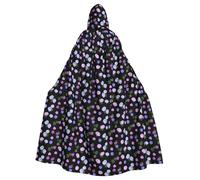 WHJSHOP Crystal Morning Glory Pattern Halloween Adult Hooded Cloak No Zipper, Comfortable & Durable for Role-Playing