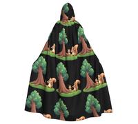 WHJSHOP Curious little squirrel Prints Halloween Adult Hooded Cloak No Zipper, Comfortable & Durable for Role-Playing