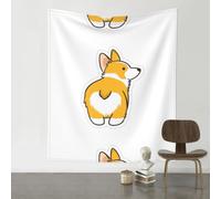 WHJSHOP cute corgi butt Prints 60x51in Wall Tapestry Boho Throw - Durable Polyester Home Decor Dorm Room Beach Blanket