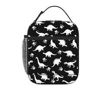 WHJSHOP Cute Dinosaur Printing Portable Handheld Insulated Lunch Bag Suitable for Students to Work and Travel