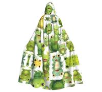 WHJSHOP cute frogs Pattern Halloween Adult Hooded Cloak No Zipper, Comfortable & Durable for Role-Playing
