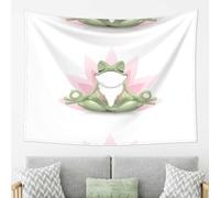 WHJSHOP Cute Funny Frog Doing Yoga Prints Tapestry 80x60in for Wall Decor