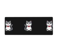 WHJSHOP Cute Grayish-White Kitten Pattern Extra Large Mouse pad Mousepad 12x31.5in for Desktop Computers, laptops, Personal Computers