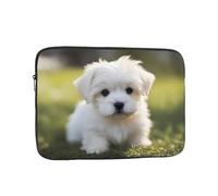 WHJSHOP Cute Maltese Puppy Picture Laptop Case - Shockproof Portable Laptop Sleeve Bag for Men and Women Business Travel, School, and Office Daily Use