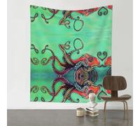 WHJSHOP cute octopus Prints Original Wall Decor Throw 60x51in - Boho Tapestry for Bedroom Dorm Room Beach Blanket Picnic Blanket