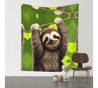 WHJSHOP Cute Sloth Prints 60x51in Wall Tapestry Boho Throw - Durable Polyester Home Decor Dorm Room Beach Blanket