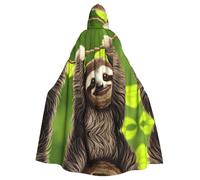 WHJSHOP Cute Sloth Prints Hooded Cloak - Long, Comfortable Cosplay Throw