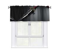 WHJSHOP Dagger Weapon Printing Short Curtains with Valance Rod 54x18in, Light Filtering, Easy Installation for Kitchen, Bathroom, Laundry Room, Studio