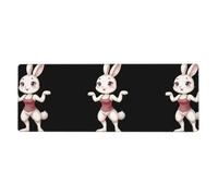 WHJSHOP Dancing Lady Rabbit Prints Extra Large Mouse pad, Computer Office Anti Slip Gaming Keyboard Thickened Version 12x31.5in