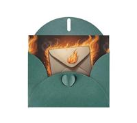 WHJSHOP Dark Green Greeting Card Burning envelope Printing Perfect for Valentine's Day, Wedding Anniversary & Party Invitations