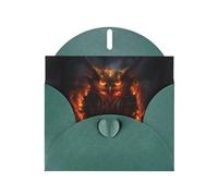 WHJSHOP Dark Green Greeting Card Burning Owl Printing Perfect for Valentine's Day, Wedding Anniversary & Party Invitations