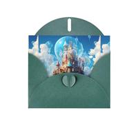 WHJSHOP Dark Green Greeting Card Castle in the bubble Printing Perfect for Valentine's Day, Wedding Anniversary & Party Invitations