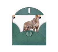 WHJSHOP Dark Green Greeting Card Cheetah Printing Perfect for Valentine's Day, Wedding Anniversary & Party Invitations