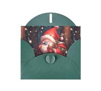 WHJSHOP Dark Green Greeting Card Christmas funny gnome Printing Perfect for Valentine's Day, Wedding Anniversary & Party Invitations