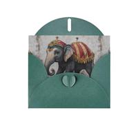 WHJSHOP Dark Green Greeting Card Circus elephant performing Printing Perfect for Valentine's Day, Wedding Anniversary & Party Invitations
