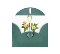WHJSHOP Dark Green Greeting Card Cobra Sword Flower Printing Perfect for Valentine's Day, Wedding Anniversary & Party Invitations
