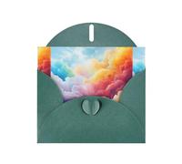 WHJSHOP Dark Green Greeting Card Colorful clouds path Printing Perfect for Valentine's Day, Wedding Anniversary & Party Invitations