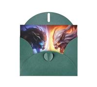 WHJSHOP Dark Green Greeting Card Confrontation Beast Printing Perfect for Valentine's Day, Wedding Anniversary & Party Invitations