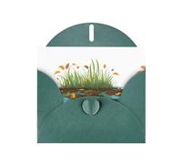 WHJSHOP Dark Green Greeting Card Dead leaves on the swamp Printing Perfect for Valentine's Day, Wedding Anniversary & Party Invitations