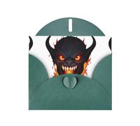WHJSHOP Dark Green Greeting Card Fang Flame Demon Printing Perfect for Valentine's Day, Wedding Anniversary & Party Invitations