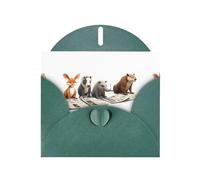 WHJSHOP Dark Green Greeting Card Friends reading newspaper Printing Perfect for Valentine's Day, Wedding Anniversary & Party Invitations