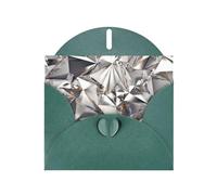 WHJSHOP Dark Green Greeting Card Glitter Abstract Diamond Crystal Pattern Pattern 4x6in for Christmas, children's birthdays, Valentine's Day, wedding anniversaries, and party invitations