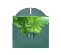 WHJSHOP Dark Green Greeting Card Green Leaf Nature Pattern 4x6in for Christmas, children's birthdays, Valentine's Day, wedding anniversaries, and party invitations
