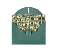 WHJSHOP Dark Green Greeting Card many cartoon dollars Pattern 4x6in for Christmas, children's birthdays, Valentine's Day, wedding anniversaries, and party invitations