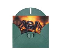 WHJSHOP Dark Green Greeting Card Spider in the light Printing Perfect for Valentine's Day, Wedding Anniversary & Party Invitations