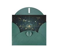 WHJSHOP Dark Green Greeting Card Zodiac Constellation Space Printing Perfect for Valentine's Day, Wedding Anniversary & Party Invitations