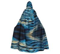WHJSHOP Dawn Ocean Waves Picture Halloween Adult Hooded Cape Cloak For Role-Playing, Stage Costumes, Parties Easy Care
