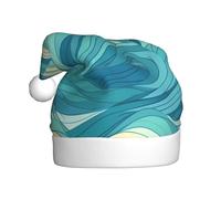 WHJSHOP dawn ocean waves Printed Christmas Hat for Adult Making It a Fun and Durable Gift for Men and Women