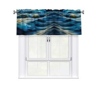 WHJSHOP Dawn Ocean Waves Prints Bright & Cozy Kitchen Window Layer - 54x18 Inch Peach Skin Valance for a Welcoming Home
