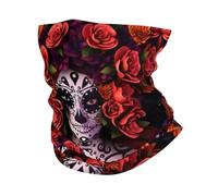 WHJSHOP Day Of The Dead Sugar Roses Skull Prints Very Soft & Breathable Polyester Multifunctional Headband For Sports Outdoor Activities