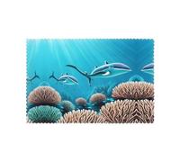 WHJSHOP Deep Sea Whales Prints Placemats Set of 6 12x18in - Transform Your Table into a Cozy Haven for Memorable Meals