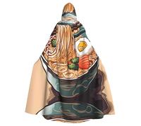 WHJSHOP Delicious Sweet Ramen Pattern Halloween Adult Hooded Cloak is a super large, comfortable, and durable cloak
