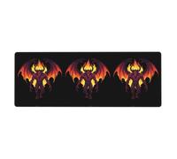 WHJSHOP Demon in Hell Flames Pattern Extra Large Mouse pad Mousepad 12x31.5in for Desktop Computers, laptops, Personal Computers