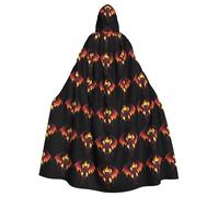 WHJSHOP Demon in hell flames Picture Adult Hooded Cape Cloak for Halloween, Role-playing Costumes, and Theme Parties