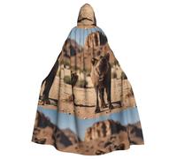 WHJSHOP desert animals Pattern Halloween Adult Hooded Cloak is a super large, comfortable, and durable cloak