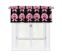 WHJSHOP Devil with Big Eyes Prints Bright & Cozy Kitchen Window Layer - 54x18 Inch Peach Skin Valance for a Welcoming Home