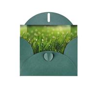 WHJSHOP Dew on the grass Prints Greeting Card - Premium Pearlescent Paper, Double Sided Pearl Effect, Love Buckle Pearl Paper Envelope