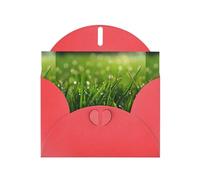 WHJSHOP Dew on the grass Prints Greeting Card - Premium Pearlescent Paper, Double Sided Pearl Effect, Love Buckle Pearl Paper Envelope