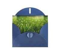 WHJSHOP Dew on the grass Prints Greeting Card - Premium Pearlescent Paper, Double Sided Pearl Effect, Love Buckle Pearl Paper Envelope