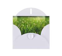 WHJSHOP Dew on the grass Prints Greeting Card - Premium Pearlescent Paper, Double Sided Pearl Effect, Love Buckle Pearl Paper Envelope