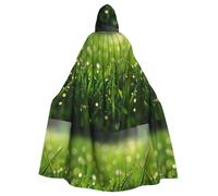 WHJSHOP Dew on the grass Prints Halloween Adult Hooded Cloak No Zipper, Comfortable & Durable for Role-Playing